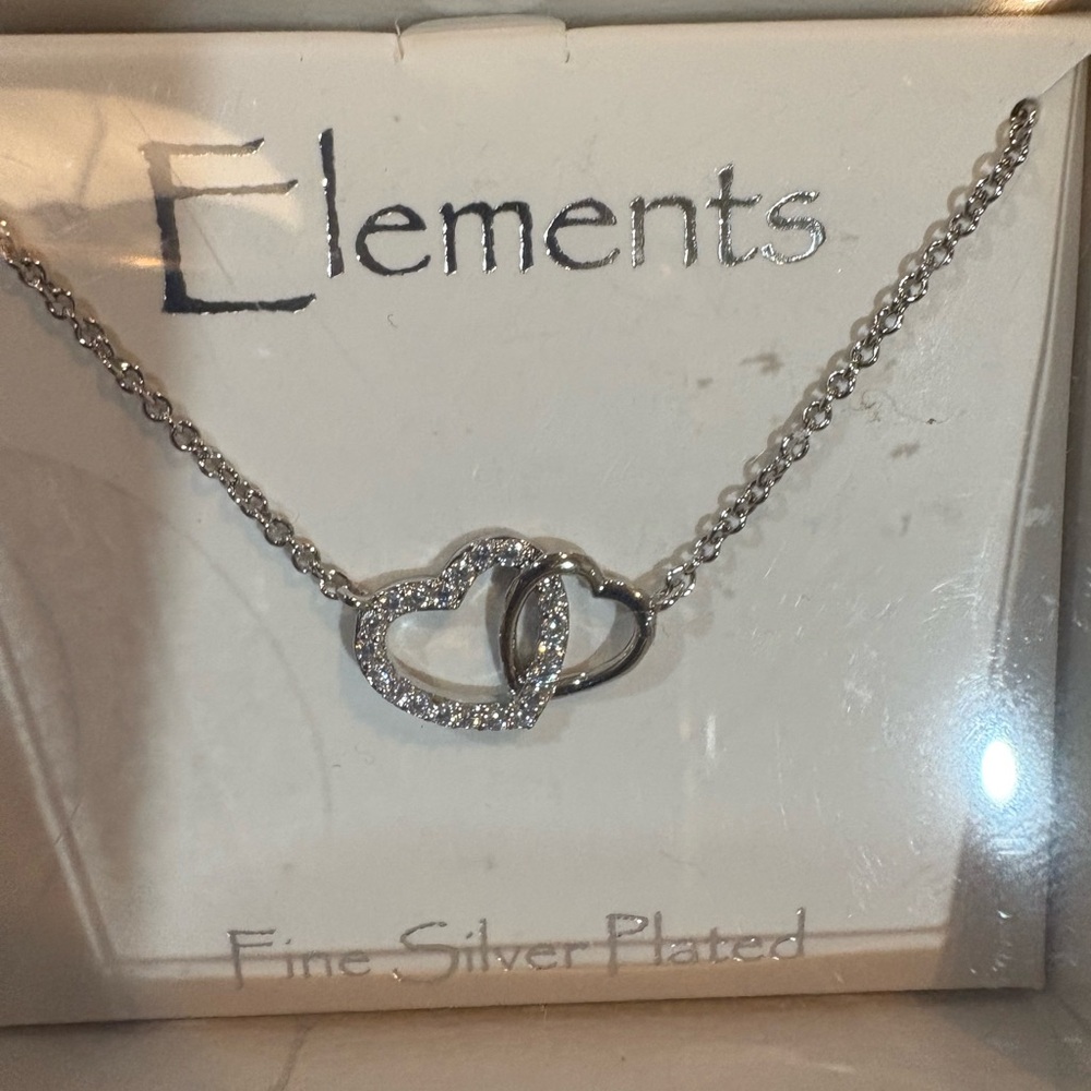 Elements Silver Double Heart Necklace. Small but speaks loudly ❤️
